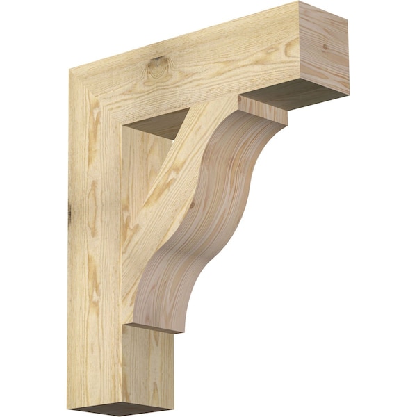 Ekena Millwork Funston Block Rough Sawn Bracket, Douglas Fir, 6"W x 24"D x 28"H BKT06X24X28FST05RDF - main